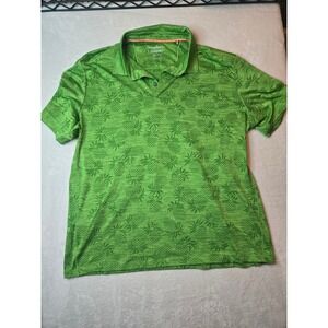 Tommy Bahama IslandZone Mens XXL Green Pineapple Print Golf Polo Shirt Tropical
